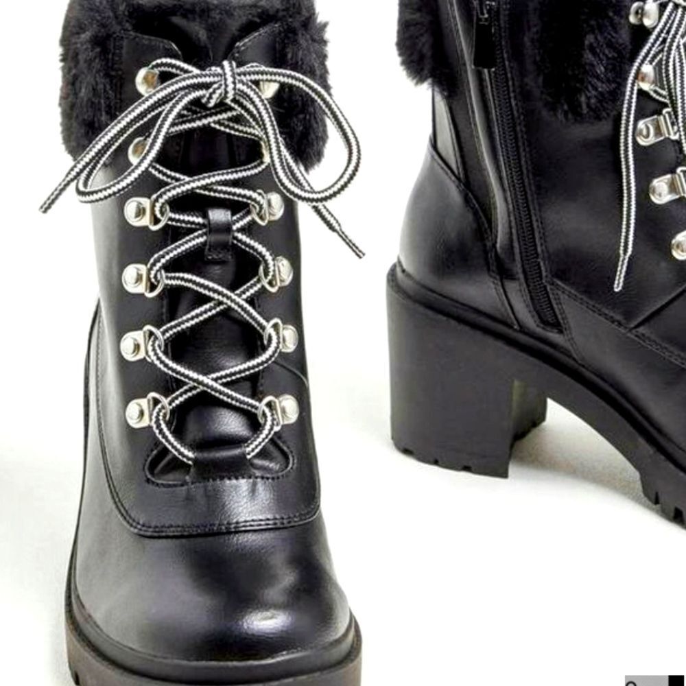 TORRID Extra wide black warm fur chunky winter Bootie (WW) 9.5 W NEW IN BOX - Picture 9 of 16